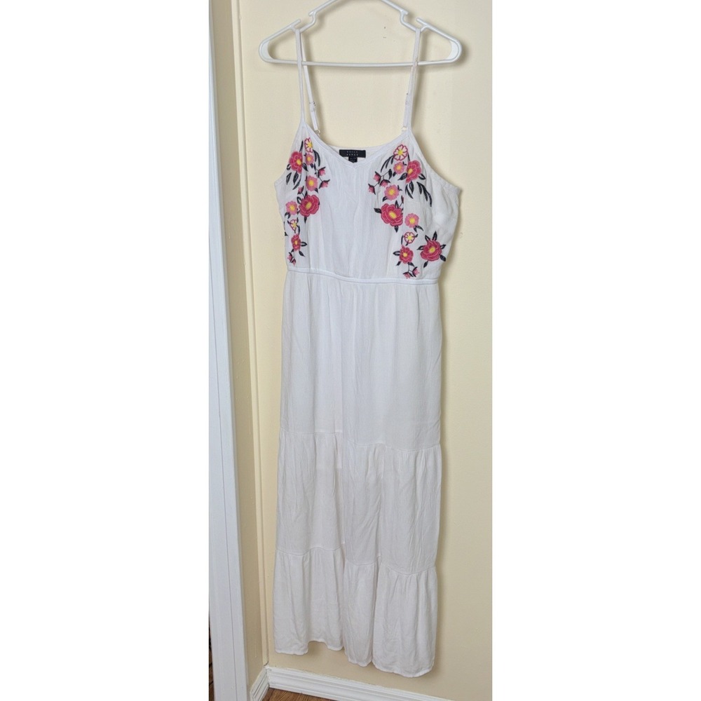 Kelly Renee white floral embroidered tiered maxi dress size XXL TALL